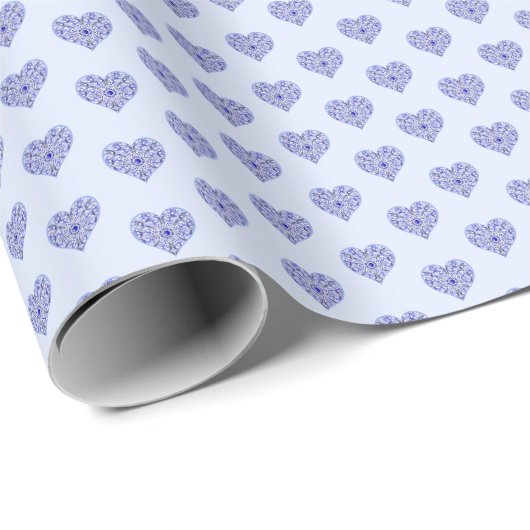 Keramik lace Blue of Greece Wrapping Paper Geschenkpapier (Rolleneckpunkt)