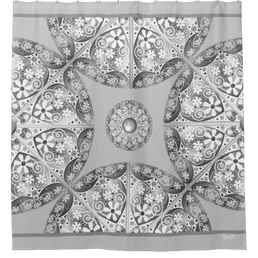 Keramik Lace Gray Duschvorhang (Vorderseite)