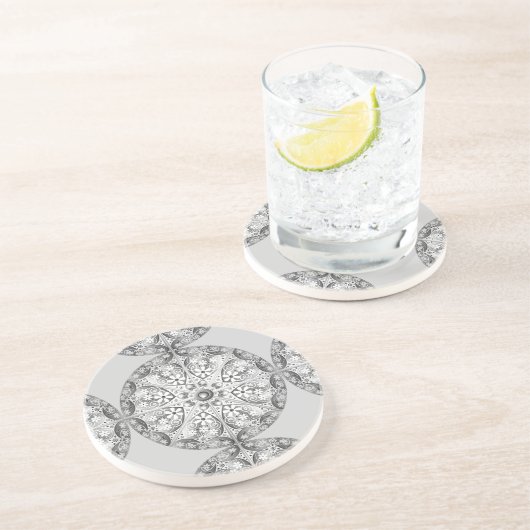 Keramik Lace Gray Getränkeuntersetzer (Seite)