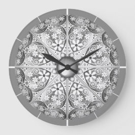 Keramik Lace Gray Große Wanduhr