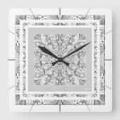 Keramik Lace Gray Quadratische Wanduhr (Vorderseite)