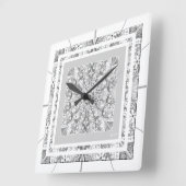 Keramik Lace Gray Quadratische Wanduhr (Winkel)