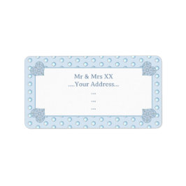 Keramik Lace Light Blue Adressaufkleber