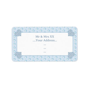 Keramik Lace Light Blue Adressaufkleber