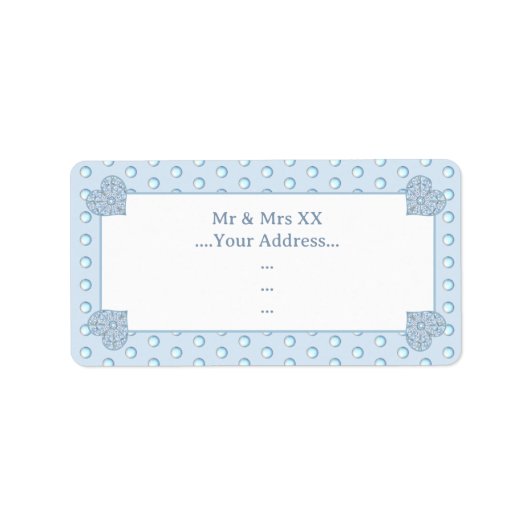 Keramik Lace Light Blue Adressaufkleber (Vorne)