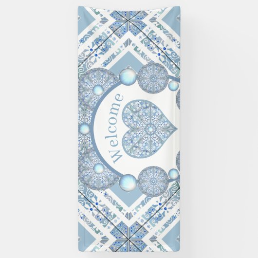 Keramik Lace Light Blue Banner (Vertikal)