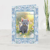 Keramik Lace Light Blue Dankeskarte (Vorderseite)