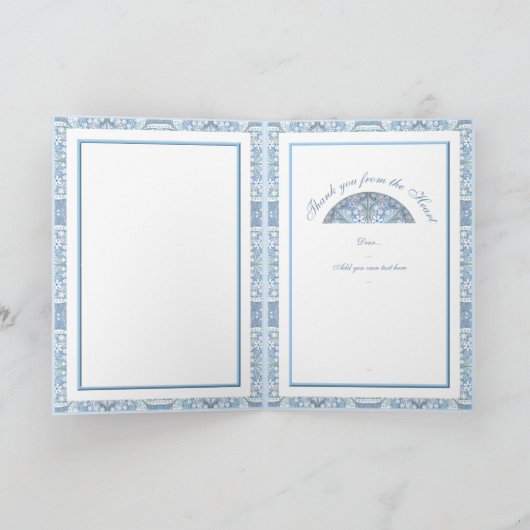 Keramik Lace Light Blue Dankeskarte (Innenseite)