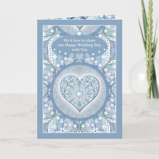Keramik Lace Light Blue Einladung (Vorderseite)