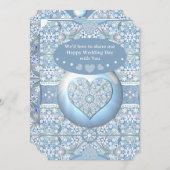 Keramik Lace Light Blue Einladung (Vorne/Hinten)