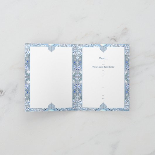 Keramik Lace Light Blue Einladung (Innenseite)