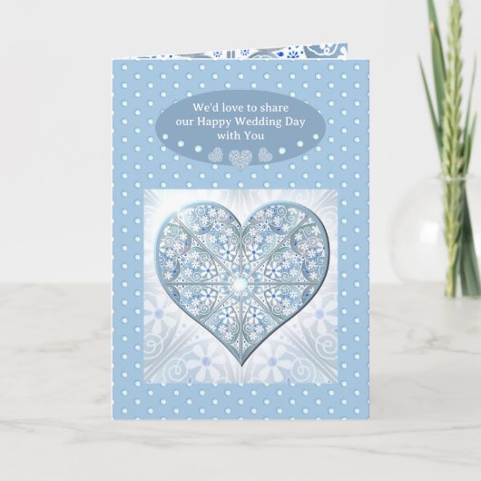 Keramik Lace Light Blue Einladung (Vorderseite)