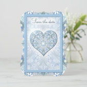 Keramik Lace Light Blue Einladung (Stehend Vorderseite)