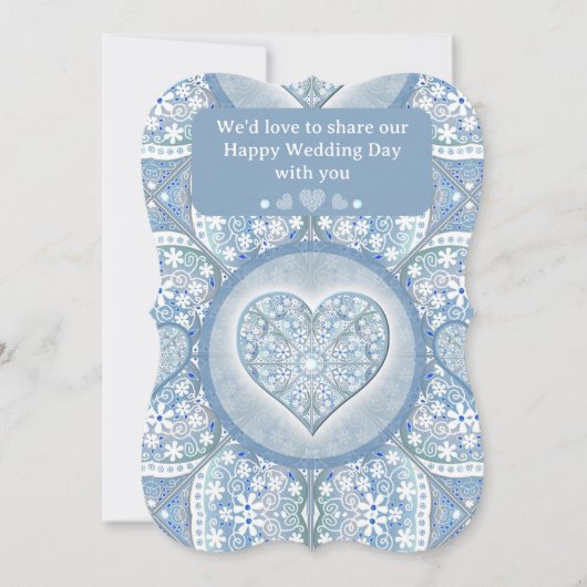 Keramik Lace Light Blue Einladung (Vorderseite)