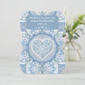 Keramik Lace Light Blue Einladung (Stehend Vorderseite)