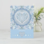 Keramik Lace Light Blue Einladung (Stehend Vorderseite)