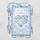 Keramik Lace Light Blue Einladung (Vorne/Hinten)