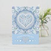 Keramik Lace Light Blue Einladung (Stehend Vorderseite)