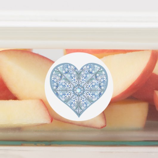 Keramik Lace Light Blue Etiketten (Befestigt)