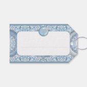 Keramik Lace Light Blue Geschenkanhänger (Vorderseite (Horizontal))