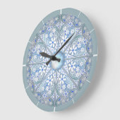Keramik Lace Light Blue Große Wanduhr (Winkel)