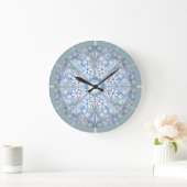 Keramik Lace Light Blue Große Wanduhr (Zuhause)
