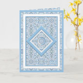 Keramik Lace Light Blue Karte (Gelbe Blume)