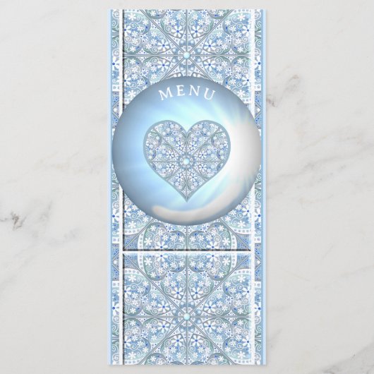 Keramik Lace Light Blue Menükarte (Rückseite)