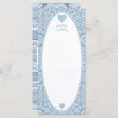 Keramik Lace Light Blue Menükarte (Vorne/Hinten)