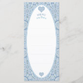 Keramik Lace Light Blue Menükarte (Vorderseite)