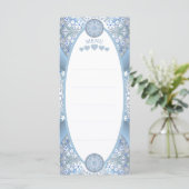 Keramik Lace Light Blue Menükarte (Stehend Vorderseite)