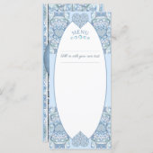 Keramik Lace Light Blue Menükarte (Vorne/Hinten)