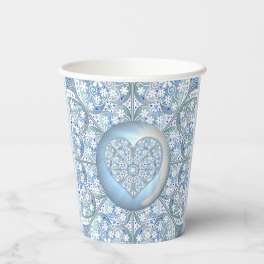 Keramik Lace Light Blue Pappbecher (Rückseite)