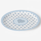 Keramik Lace Light Blue Pappteller (Schrägansicht)