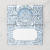 Keramik Lace Light Blue Platzkarte (Außenseite Aufgefaltet)