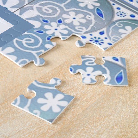 Keramik Lace Light Blue Puzzle (Seite)