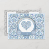 Keramik Lace Light Blue RSVP Karte (Vorne/Hinten)