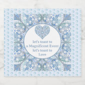 Keramik Lace Light Blue Schaumweinetikett (Einzelnes Label)