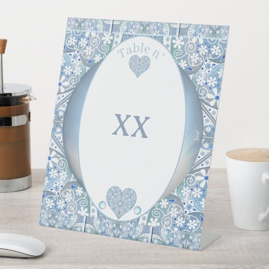 Keramik Lace Light Blue Sockelschild (In Situ)