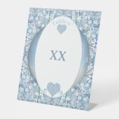 Keramik Lace Light Blue Sockelschild (Vorderseite)