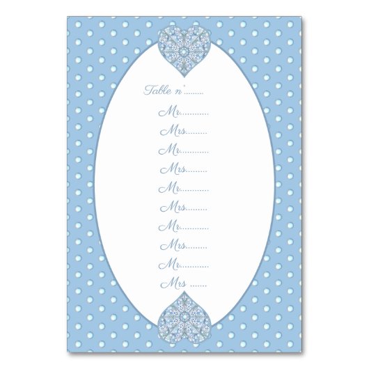 Keramik Lace Light Blue Tischnummer (Vorderseite)