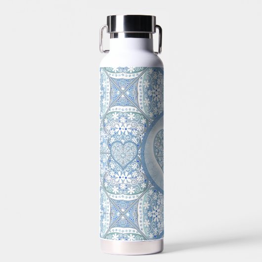 Keramik Lace Light Blue Trinkflasche (Vorne)