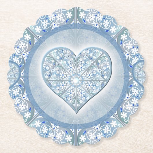 Keramik Lace Light Blue Untersetzer (Vorderseite)