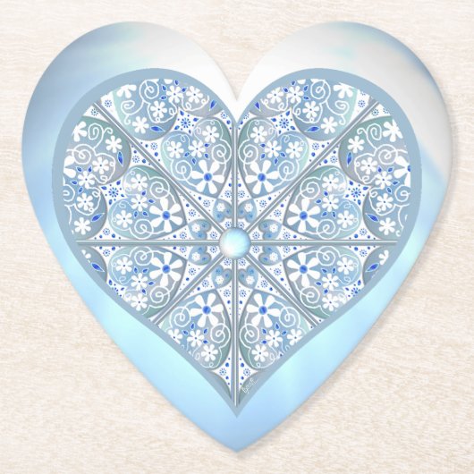 Keramik Lace Light Blue Untersetzer (Vorderseite)