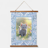 Keramik Lace Light Blue Wandteppich Mit Holzrahmen (Vorderseite)