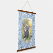 Keramik Lace Light Blue Wandteppich Mit Holzrahmen (Gewinkelt)