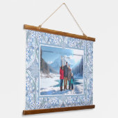 Keramik Lace Light Blue Wandteppich Mit Holzrahmen (Gewinkelt)