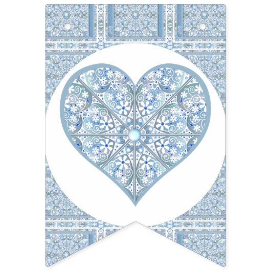 Keramik Lace Light Blue Wimpelkette (Erste Fahne)