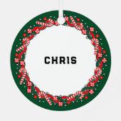 Keramik Lacrosse Holiday Ornament Aus Metall (Rückseite)