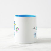 Keramik-Launentasse Blaue Vögel Tasse (Zentrum)
